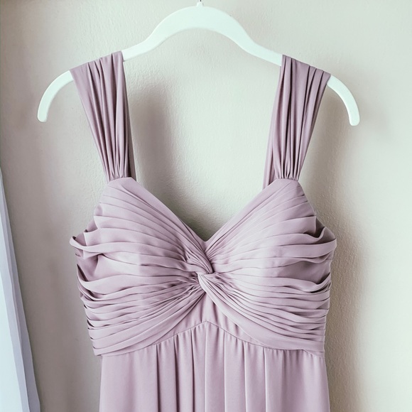 dusk colored bridesmaid dress